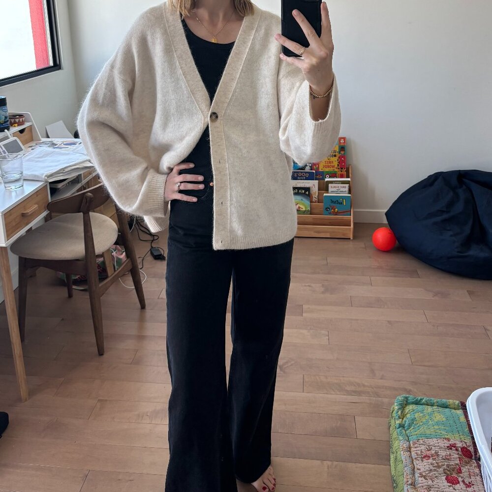 Arket alpaca wool cream cardigan